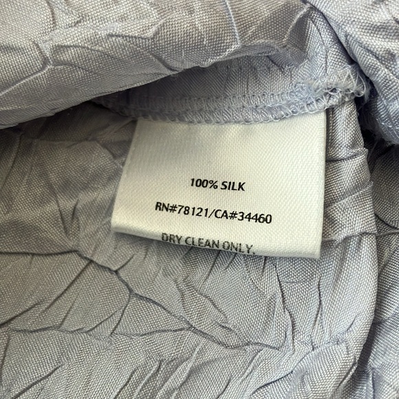 Vintage Eileen Fisher Crinkled Silk Top size L - Picture 4 of 8